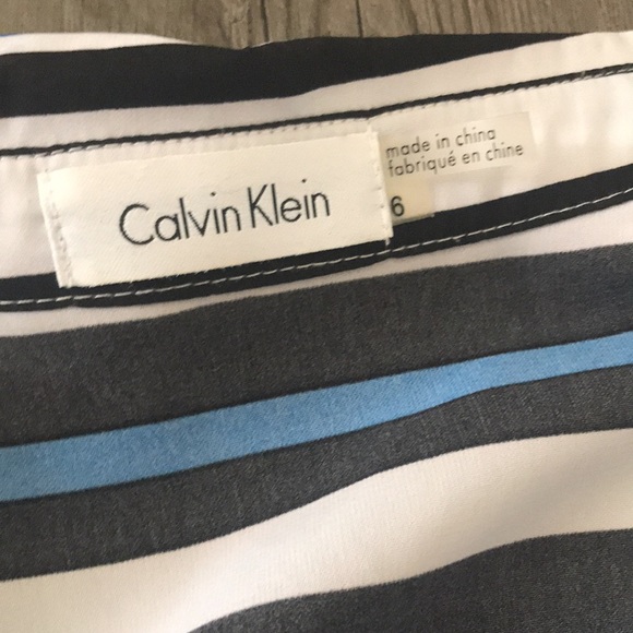 Calvin Klein US size 6 dress. Blue, white and black striped. - Picture 5 of 6